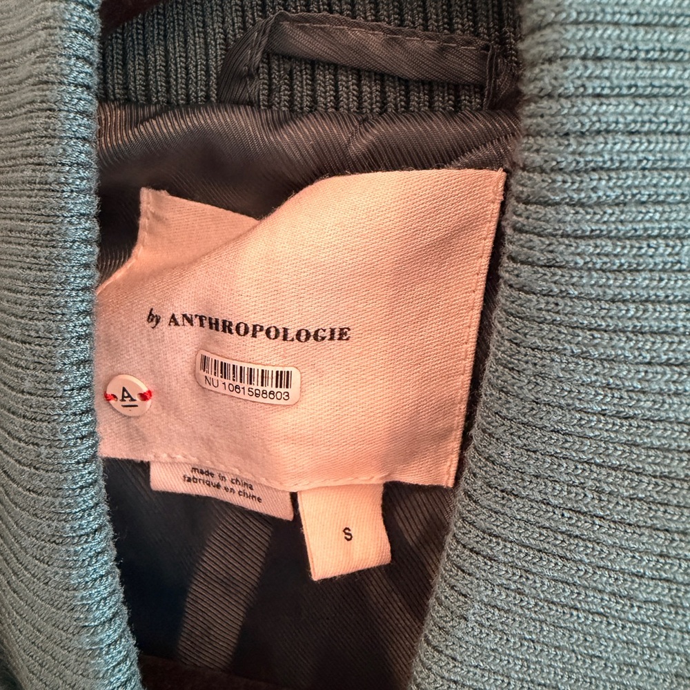 Anthropologie Teal Faux Fur Bomber Jacket - Picture 7 of 7